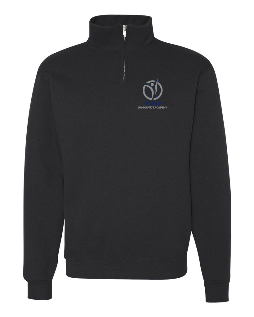 World Gymnastics JERZEES - Nublend® Cadet Collar Quarter-Zip Sweatshirt - 995MR w/ 2 Color V1 Logo Design Embroidered on Front Left Chest