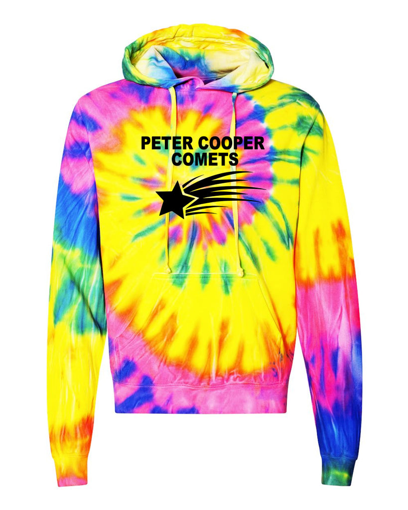 Peter Cooper School Dyenomite - RAINBOW FLO Blended Hooded Sweatshirt - 680VR w/ V1 Design on Front