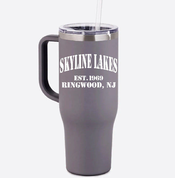 Skyline Lakes Charger 40 Oz Tumbler with Handle w/ Established Design on Front