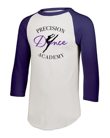 Precision Dance BC - Women’s Relaxed Jersey V-Neck Tee - 6405 w/ Purple DANCE MOM Design on Front.