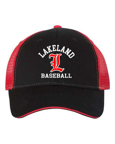 Lakeland Baseball Charcoal Gray Sport-Tek® Sport-Wick® Stretch 1/2-Zip Hoodie ST856 w/ Lakeland Arc Design Embroidered on Left Chest