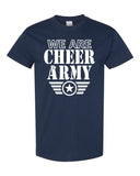 cheer army navy short sleeve tee w/ we are cheer army on front.