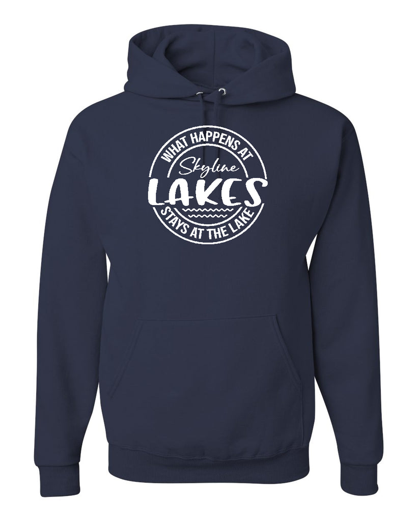 Skyline Lakes JERZEES - NuBlend® Hooded Sweatshirt - 996MR w/ What Happens Design on Front.