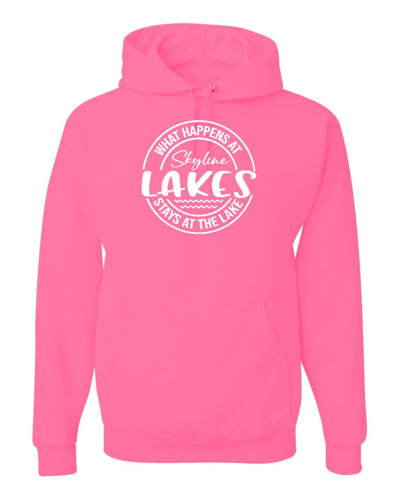 Skyline Lakes JERZEES - NuBlend® Hooded Sweatshirt - 996MR w/ What Happens Design on Front.