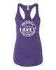 Skyline Lakes Next Level - Women's Ideal Racerback Tank - 1533 w/ What Happens Design on Front.