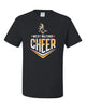 West Milford Cheerleading - Black Short Sleeve Tee w/ WM Cheer Deer Design on Front.