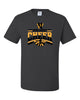 West Milford Cheerleading - Charcoal Short Sleeve Tee w/ WM Cheer Pom Design on Front.