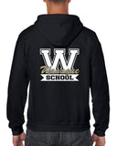 wanaque school black heavy blend full-zip hoodie w/ large wanaque school 