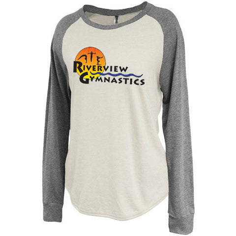 Riverview Gymnastics White Short Sleeve T-Shirt w/ Full Color Sun Design on Front.