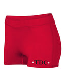 tdc - as red dare shorts 1233 w/ tdc logo on front left leg.