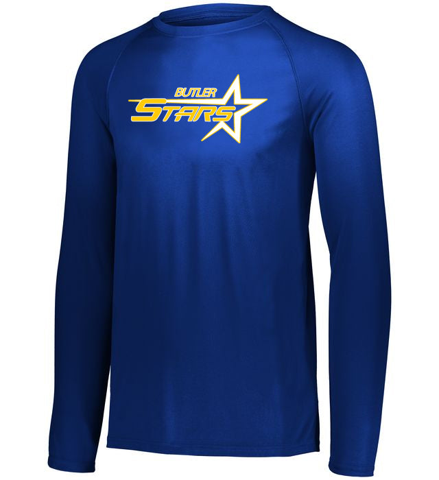 butler stars royal attain wicking long sleeve tee w/ large front 2 color design
