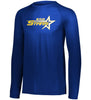 butler stars royal attain wicking long sleeve tee w/ large front 2 color design