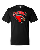 westwood cardinals black augusta sportswear - performance t-shirt - 790 w/ cardinals w/ bird design on front.