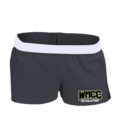 WMCC Black Crewneck Sweatshirt w/ WMCC Logo in 3 Color Print (GLITTER) on Front.