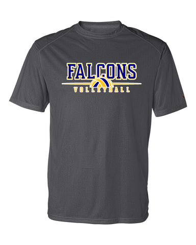 JTHS Volleyball Sport Gray Long Sleeve Tee w/ Falcons Volleyball V3 Logo on Front