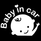 baby in car waving v1 single color transfer type decal
