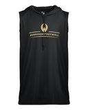 Wanaque Warriors Football Black Badger - B-Core Sleeveless Hooded T-Shirt - 4108 w/ Warrior Logo on Front.