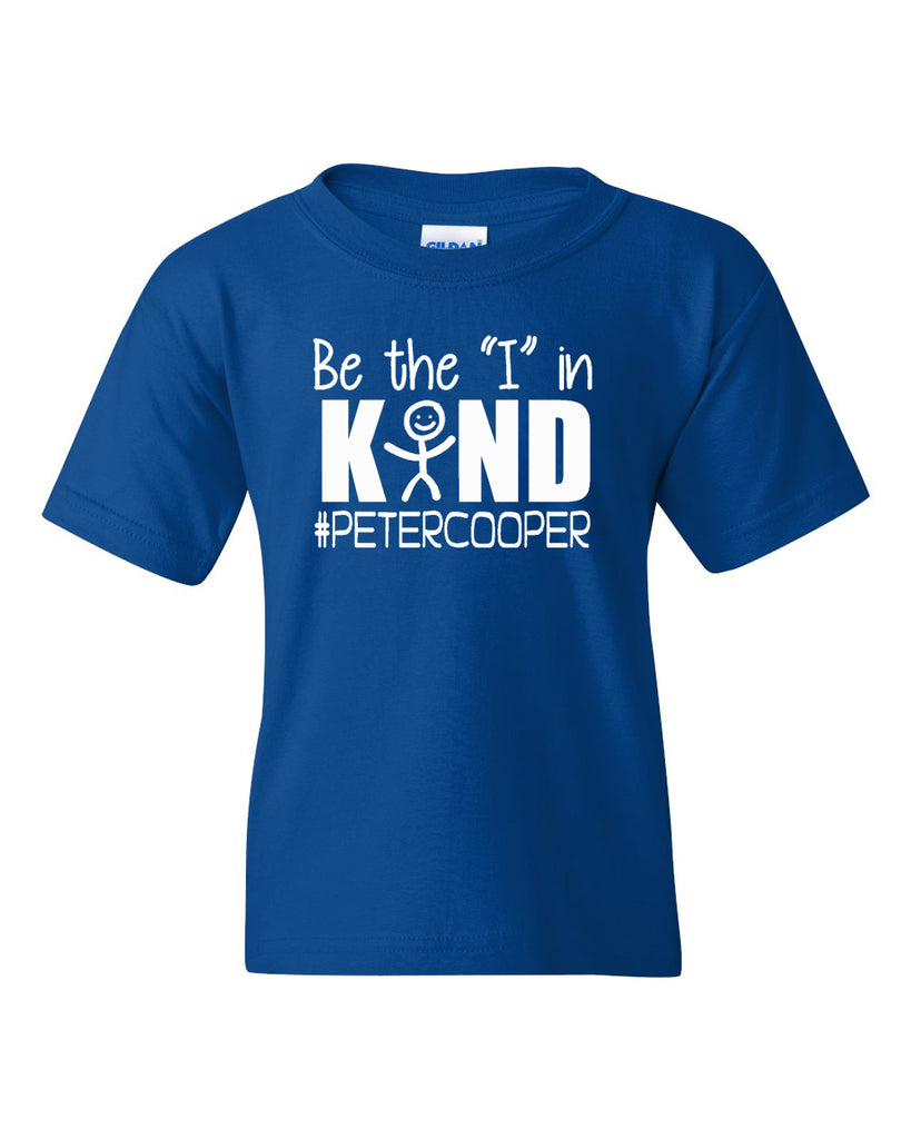 peter cooper comets royal short sleeve tee w/ be kind design on front