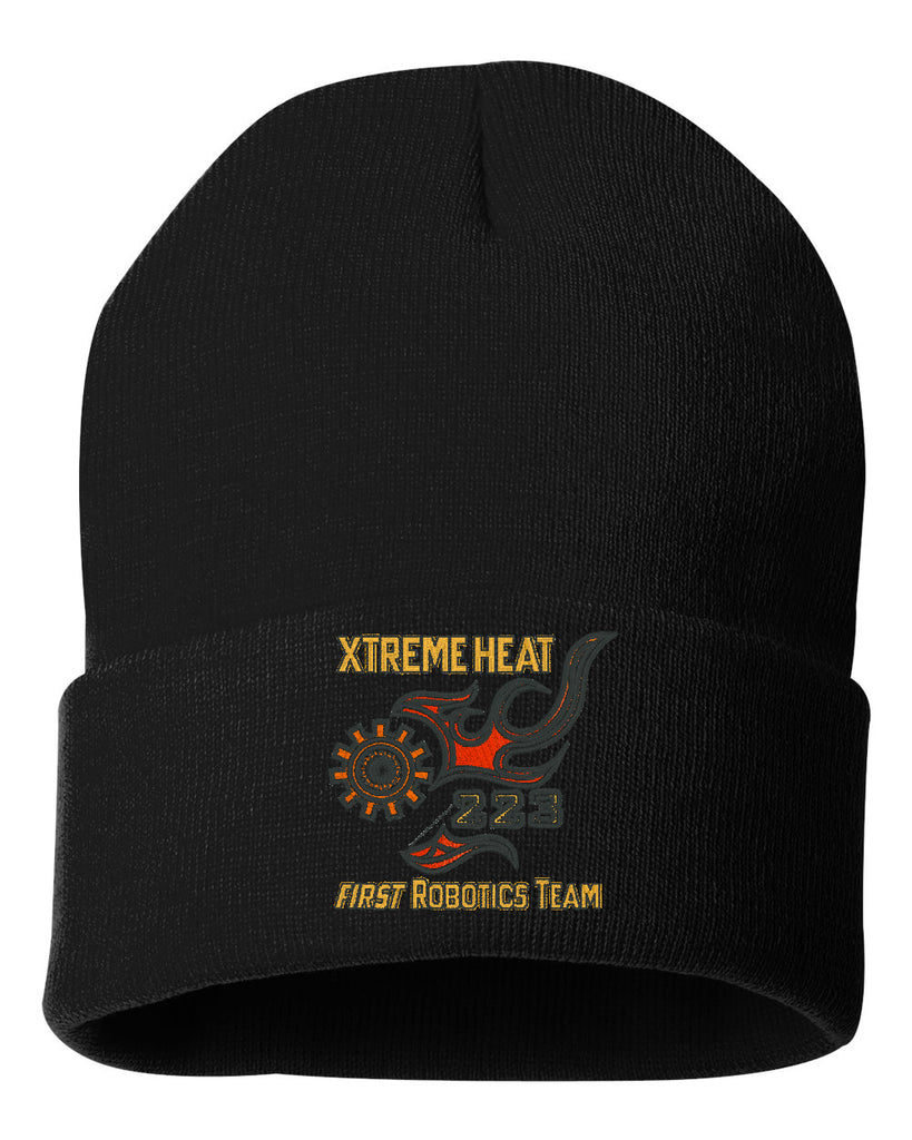Lakeland Robotics Black Solid 12" Cuffed Beanie - SP12 w/ Logo Embroidered on Front Left Chest