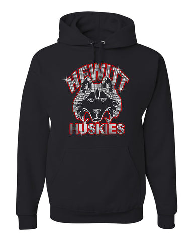 Hewitt Huskies Red Heavy Cotton™ Women’s V-Neck T-Shirt - 5V00L w/ Proud Parent on Front