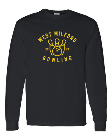 West Milford HS Bowling Black Hoodie w/ Logo Design V1 on Front