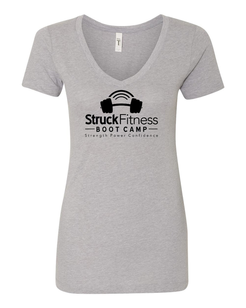 struck fitness next level - women's ideal v-neck tee - 1540 - w/ black out logo