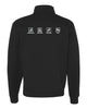 profitlinq black jerzees - nublend® cadet collar quarter-zip sweatshirt - 995mr w/ left chest logo