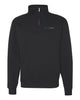 profitlinq black jerzees - nublend® cadet collar quarter-zip sweatshirt - 995mr w/ left chest logo