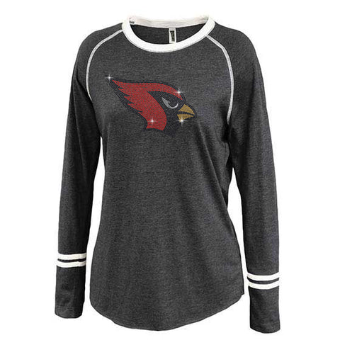 Westwood Cardinals Black Heavy Blend Short Sleeve T-Shirt w/ Spangle Cardinal Bird Design