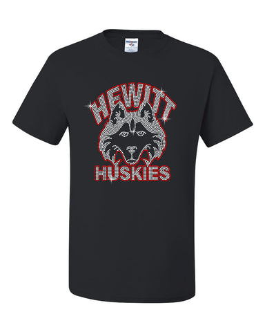 Hewitt Huskies School Dyenomite - RAINBOW FLO Blended Hooded Sweatshirt - 680VR w/ V1 Design on Front