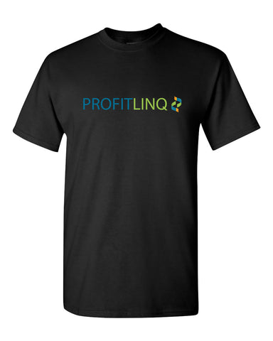 PROFITLINQ Black Long Sleeve Shirt w/ Large Profitlinq Logo on Front.
