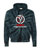 World Gymnastics Black Dyenomite - Cyclone Hooded Tie-Dyed Sweatshirt - 854CY w/ 2 Color Design on Front