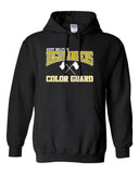 wm color guard black hoodie w/ 2 color design on front.