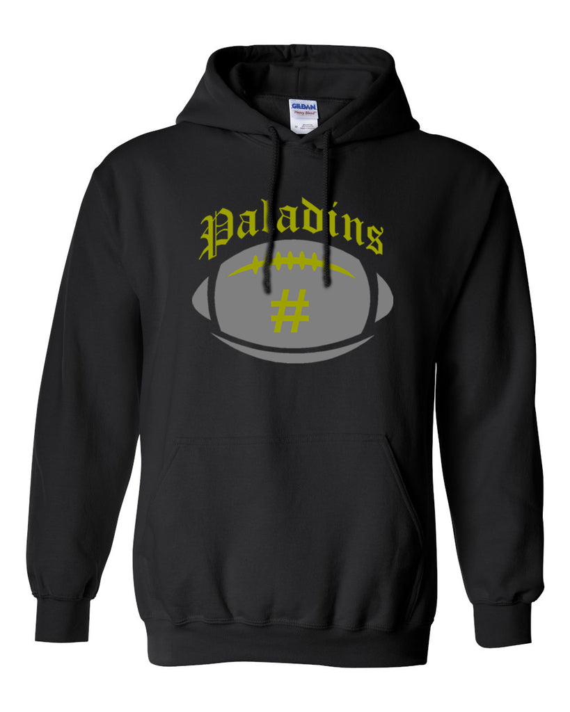 paramus catholic black hooded swetashirt w/ large front 2 color design