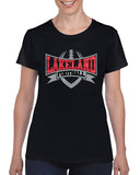 lakeland lancers football ladies tee w/ large front logo graphic design shirt