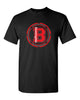 bloomingdale pta black short sleeve tee w/ bloom b logo on front