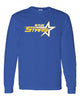 butler stars royal blue 100% cotton long sleeve tee w/ large front design