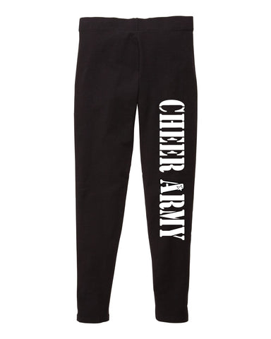 Cheer Army Black Badger - Athletic Fleece Joggers - 2215 w/ Stencil Design V1 Down Left Leg.
