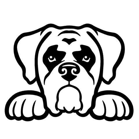 Pitbull Dog Peeking V1 Single Color Transfer Type Decal
