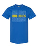 butler bulldogs royal blue 100% cotton tee w/ bulldogs split 2 color design