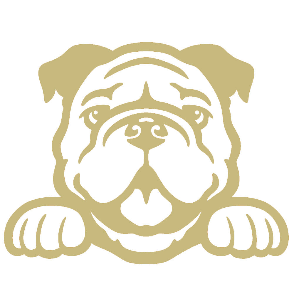 bulldog peeking v1 single color transfer type decal