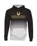 Wanaque Warriors Football Black Badger - Hex 2.0 Hooded Sweatshirt - 1404 w/ Warrior Logo on Front.
