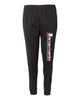 tdc - black badger - athletic fleece joggers - 2215 w/ tdc top hat logo down left leg.