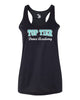 top tier dance black b-core racerback tank top - 4166 w/ top tier dance academy logo on front