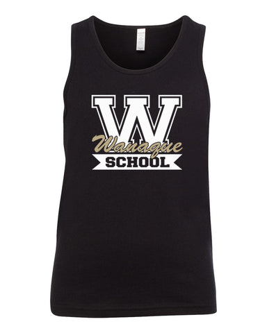 WANAQUE  Black Heavy Cotton Shirt w/ WANAQUE School "W" Logo in Spangle on Front.