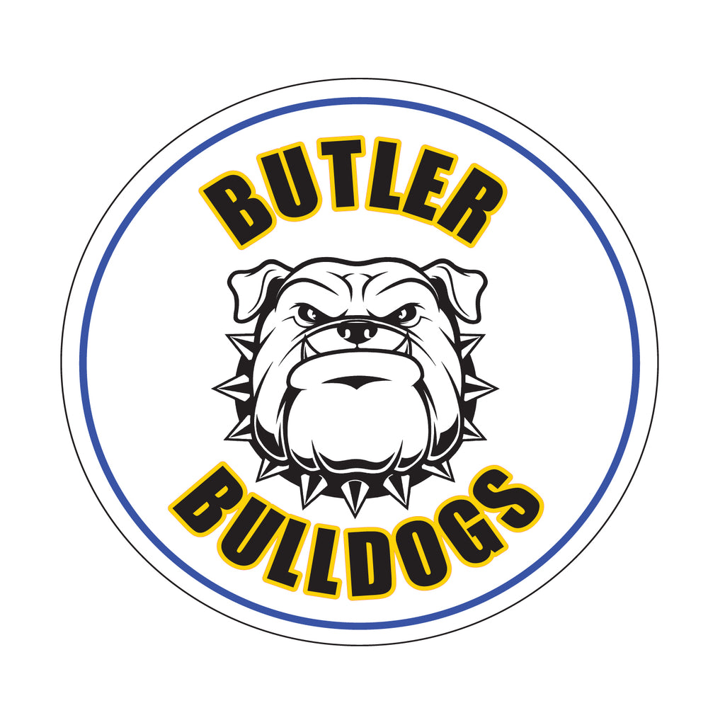 butler bulldogs "dawgs" logo -  5.5" round magnet