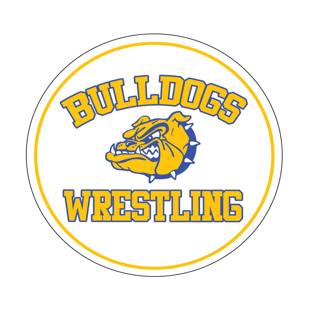 bulldogs wrestling logo -  5.5" round magnet