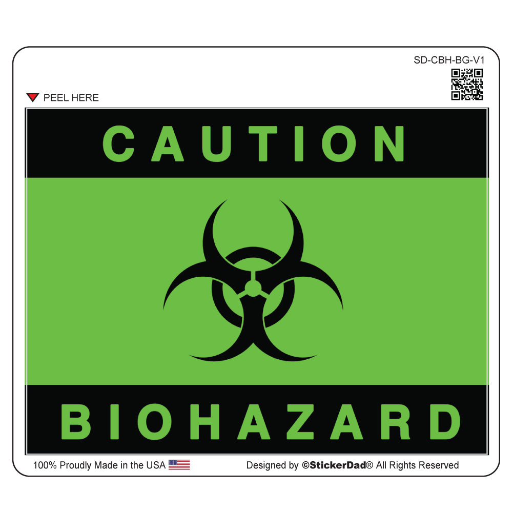 warning biohazard - 5" x 4" - full color printed sticker label