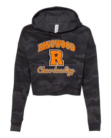 Ringwood Rattlers Black/Oxford JERZEES - Nublend® Colorblocked Raglan Hooded Sweatshirt - 96CR w/ 2 Color CHEERLEADING Design on Front