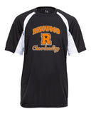 Ringwood Rattlers Black Badger - B-Core Hook T-Shirt - 4144 w/ 2 Color CHEERLEADING Design on Front